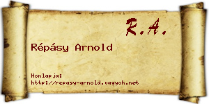 Répásy Arnold névjegykártya